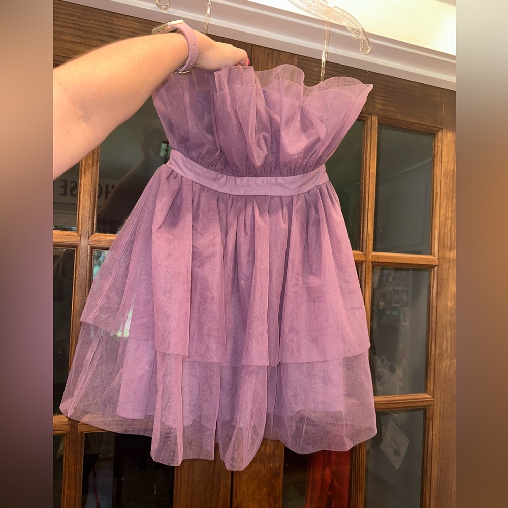 EUC Thirty/Thirty Size 10 Purple Tulle Strapless‎ Dress